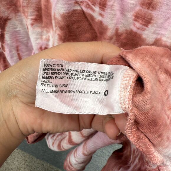 Universal Thread Dress Women 2XL Pink Striped Shift Midi V-Neck Short Sleeve - Picture 5 of 6